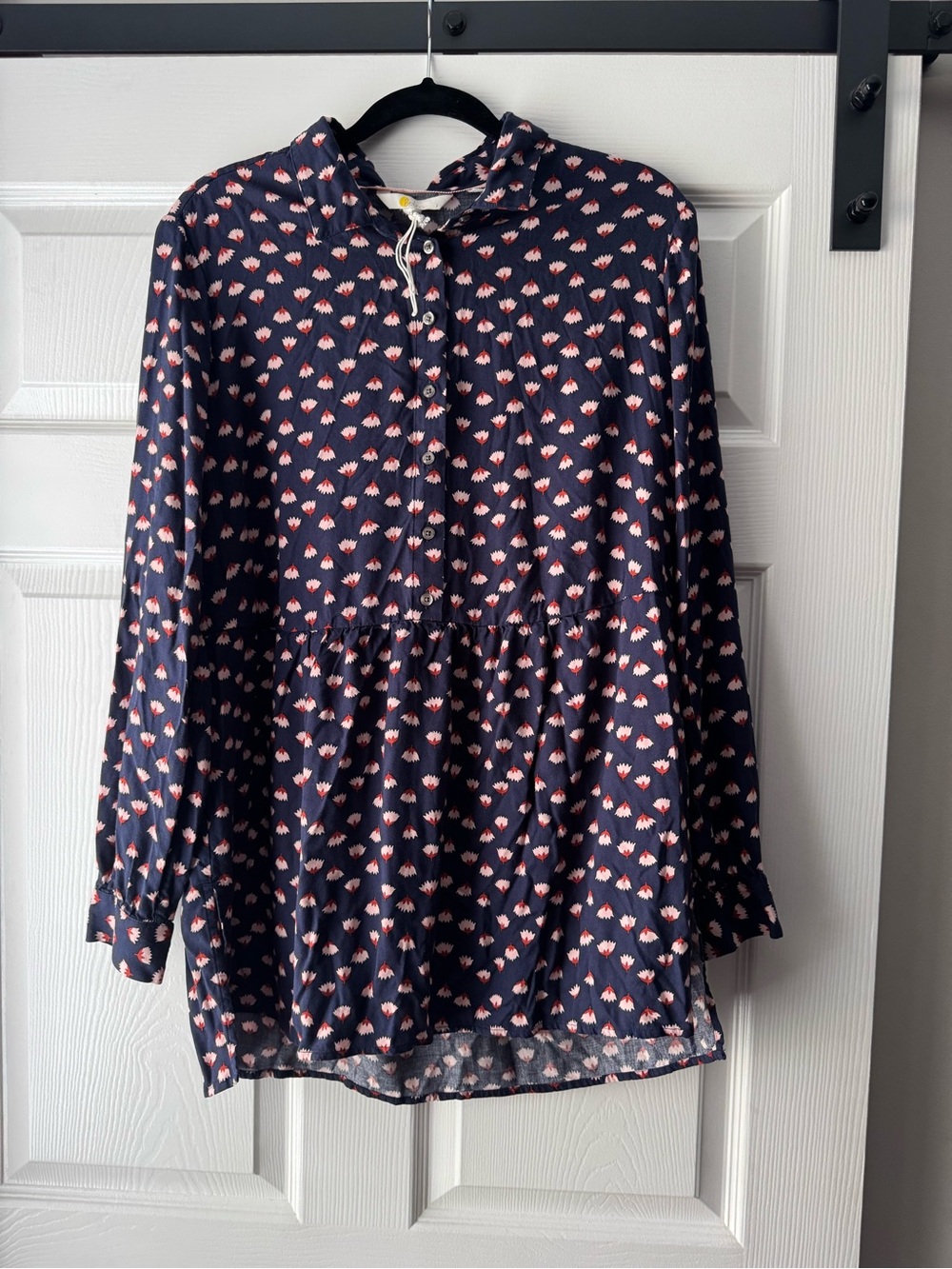 Boden Mini Dress Women’s US 12R Navy Floral Long Sleeve